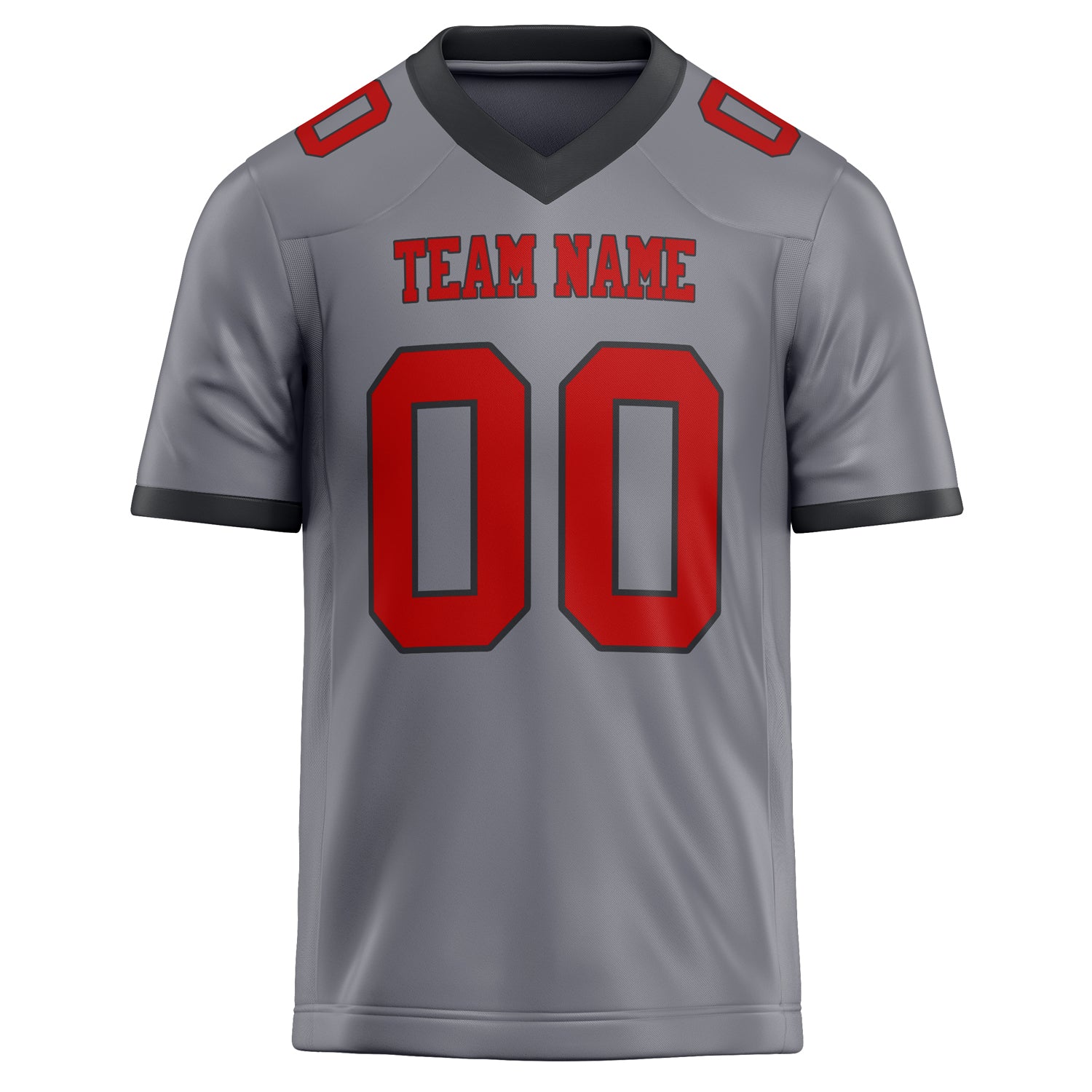Personalized Gray & red Solid Colour Football Jersey