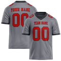 Personalized Gray red Solid Colour Football Jersey FT02240730GR185