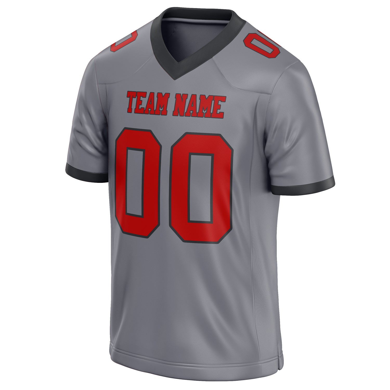 Personalized Gray & red Solid Colour Football Jersey