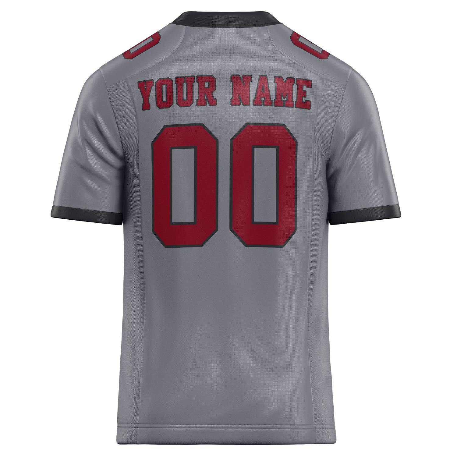 Personalized Gray & red Solid Colour Football Jersey