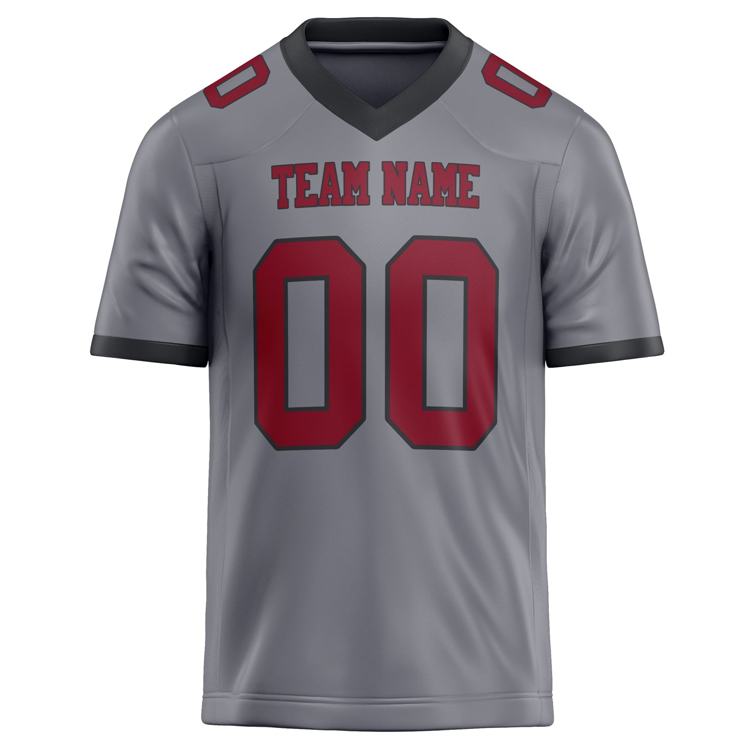Personalized Gray & red Solid Colour Football Jersey