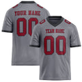 Personalized Gray red Solid Colour Football Jersey FT02240730GR186