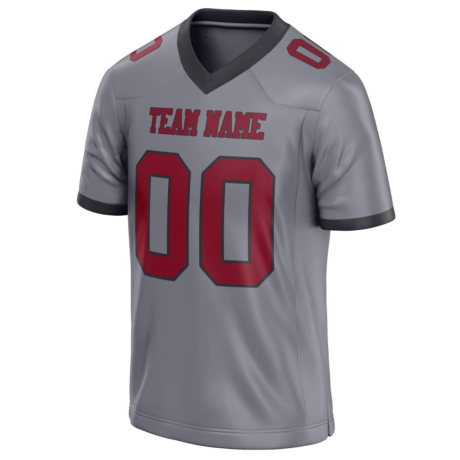 Personalized Gray & red Solid Colour Football Jersey