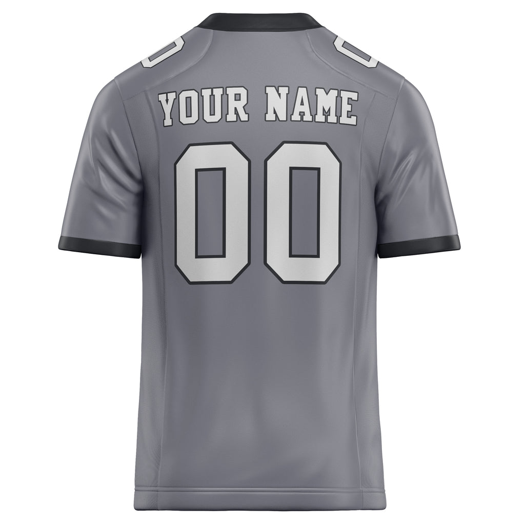 Personalized Gray & White Solid Colour Football Jersey