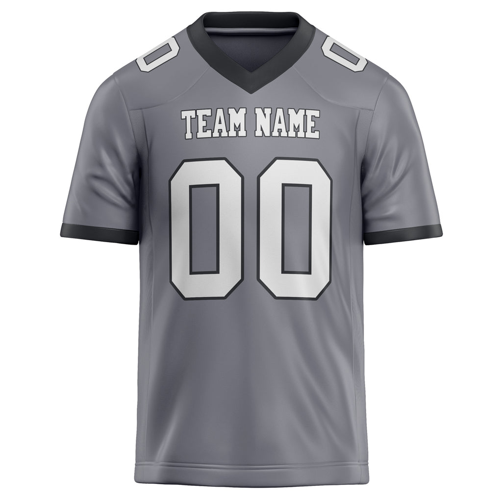 Personalized Gray & White Solid Colour Football Jersey