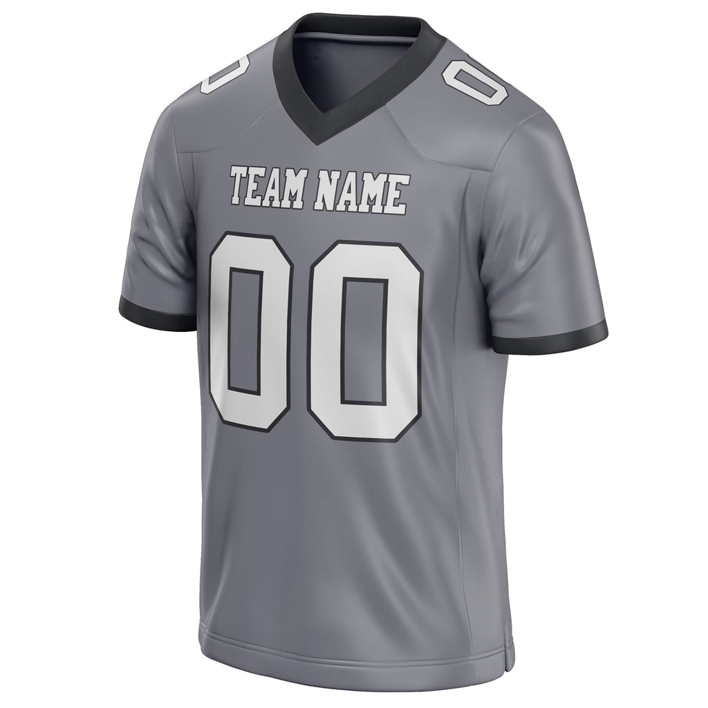 Personalized Gray & White Solid Colour Football Jersey