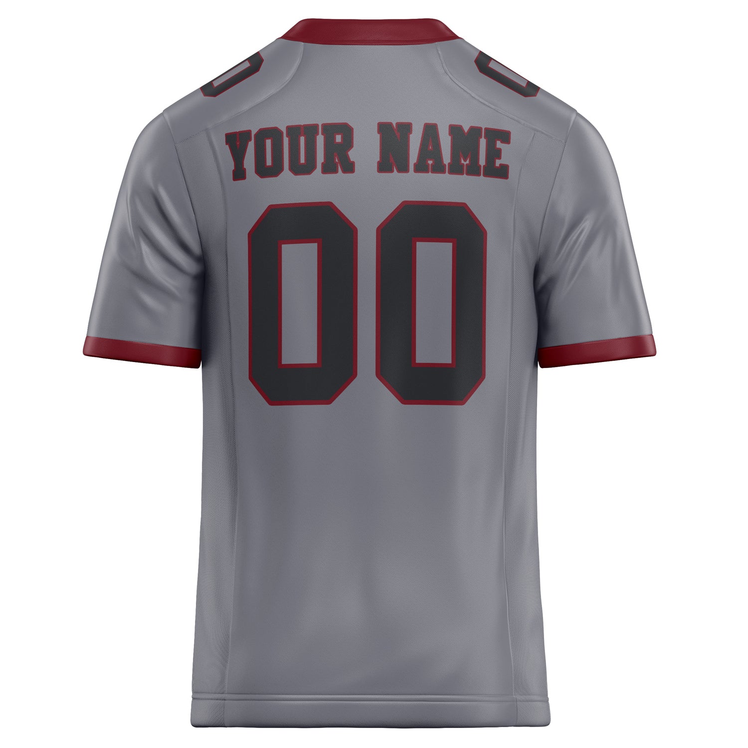 Personalized Gray & Black Solid Colour Football Jersey