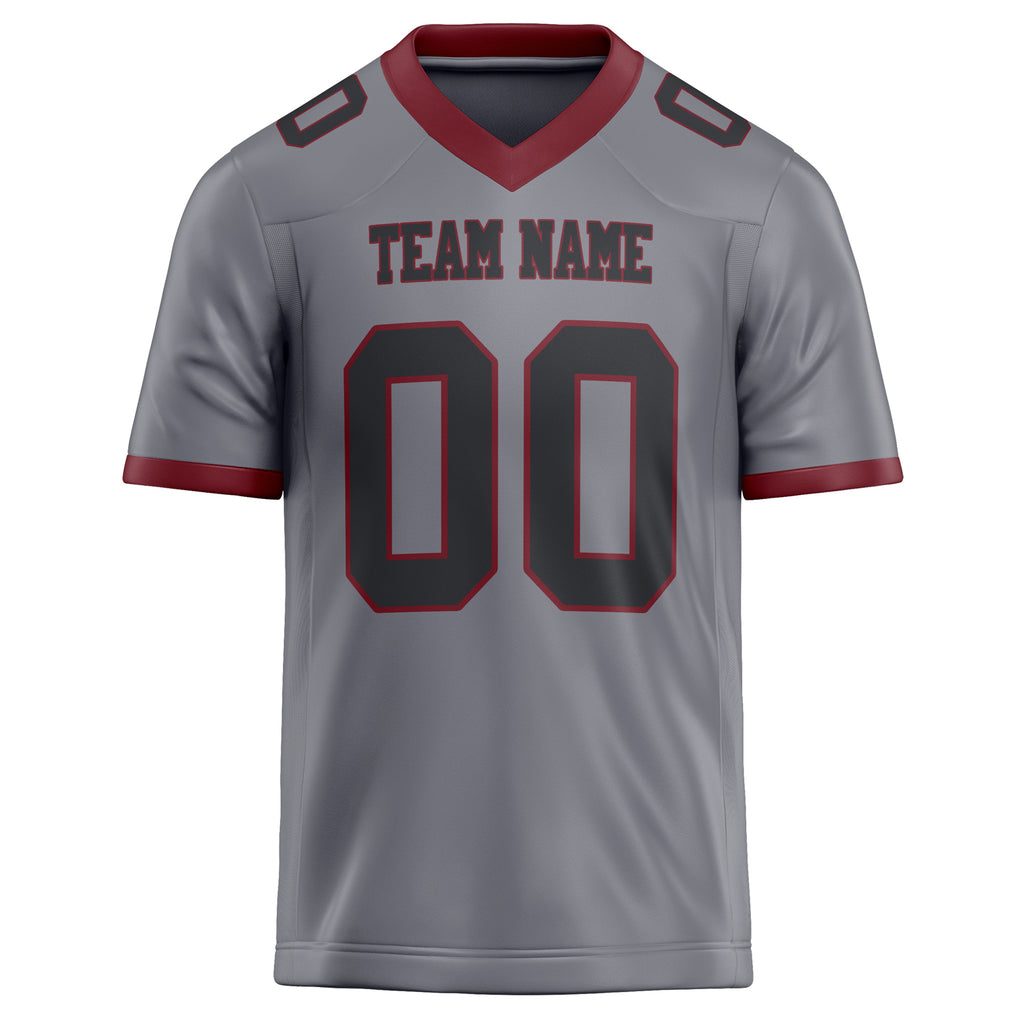 Personalized Gray & Black Solid Colour Football Jersey