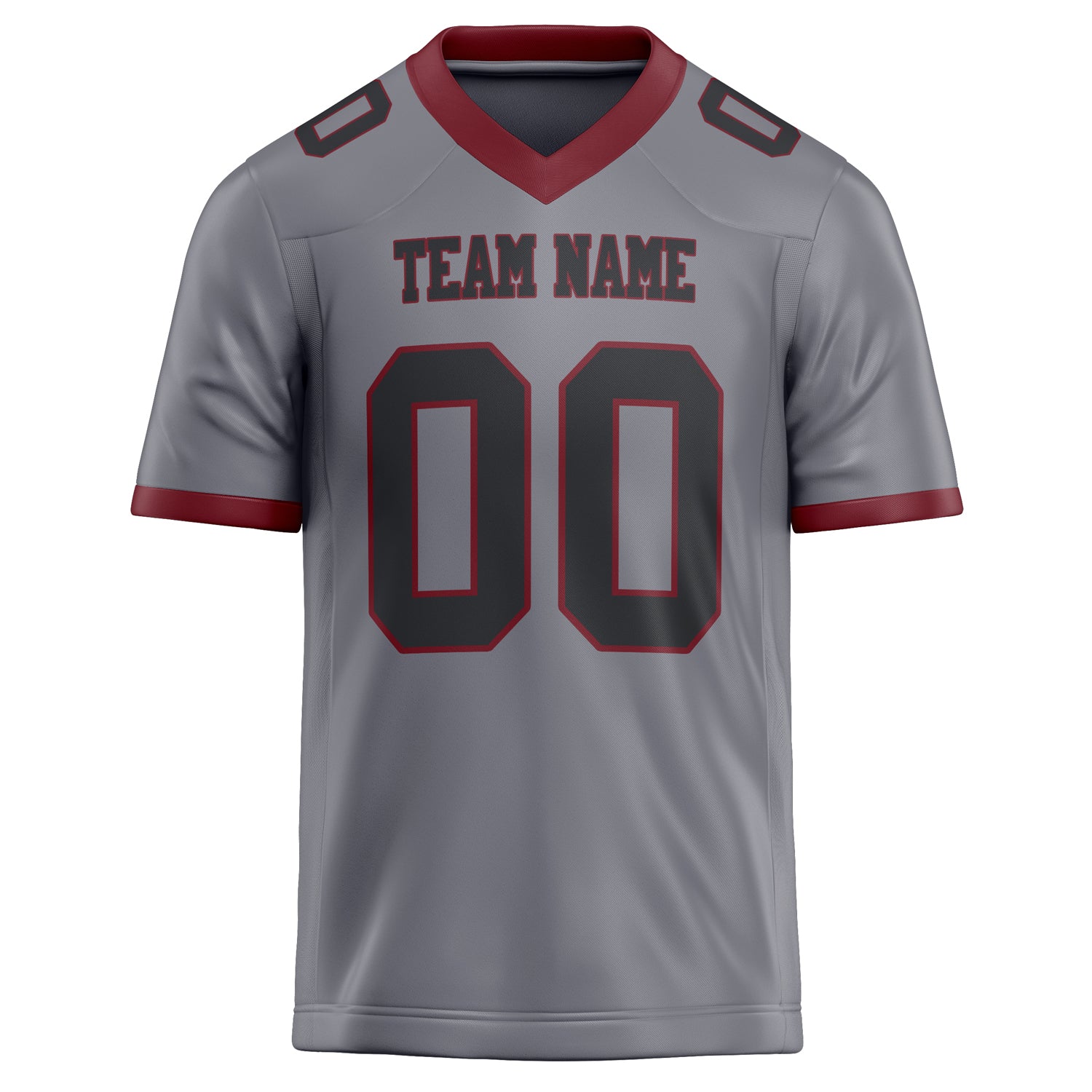 Personalized Gray & Black Solid Colour Football Jersey