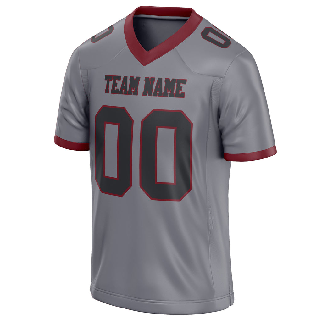 Personalized Gray & Black Solid Colour Football Jersey