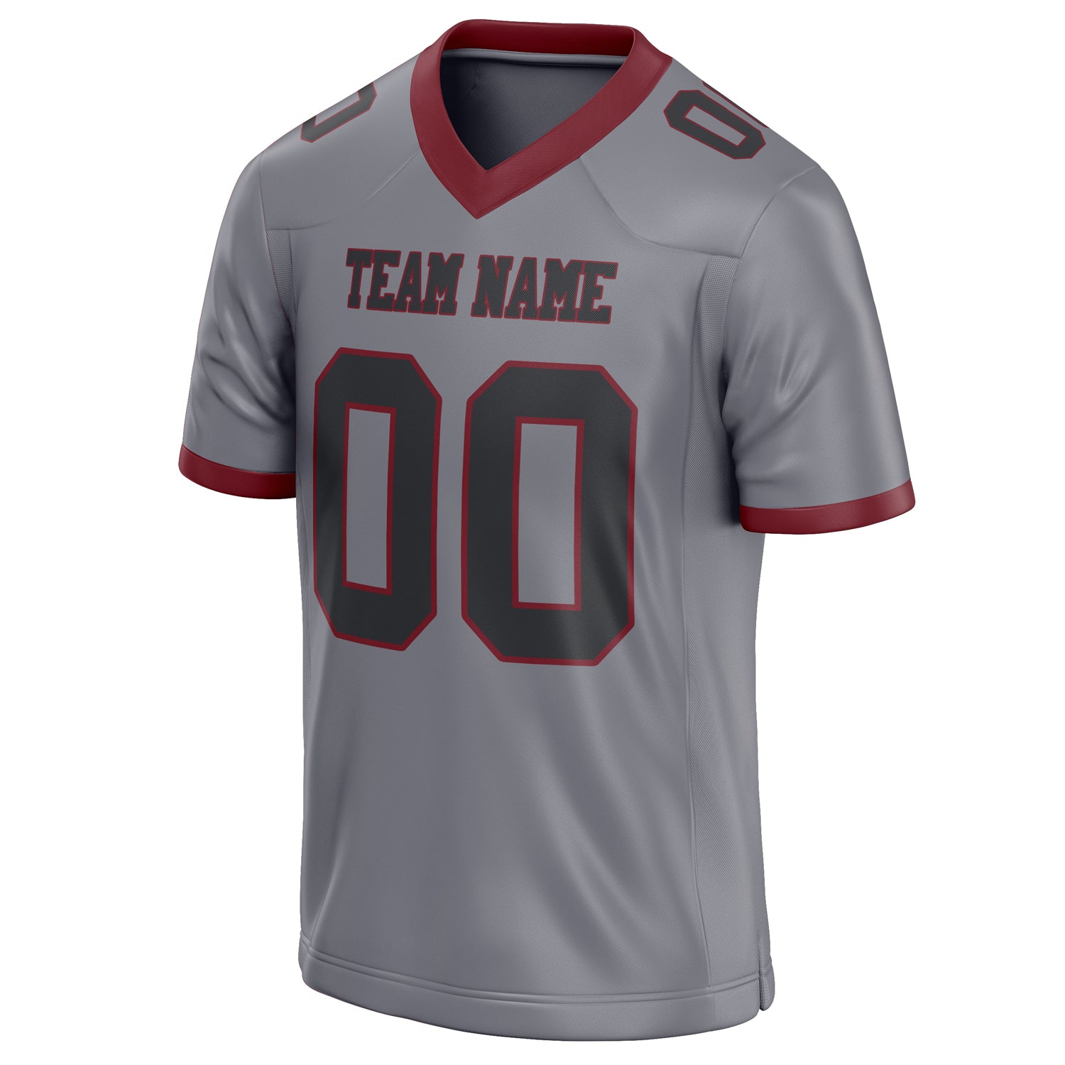 Personalized Gray & Black Solid Colour Football Jersey