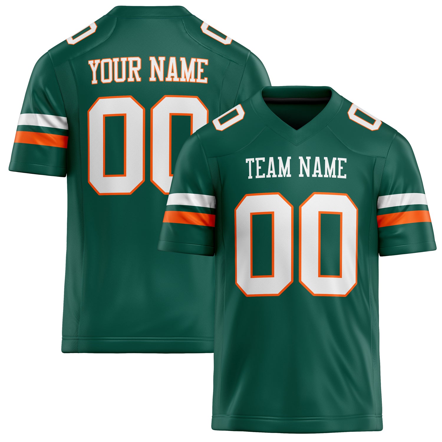 Personalized Kelly Green White Solid Colour Football Jersey FT02240730GR189