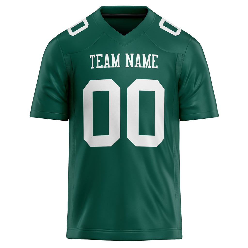 Personalized Kelly & Green White Solid Colour Football Jersey