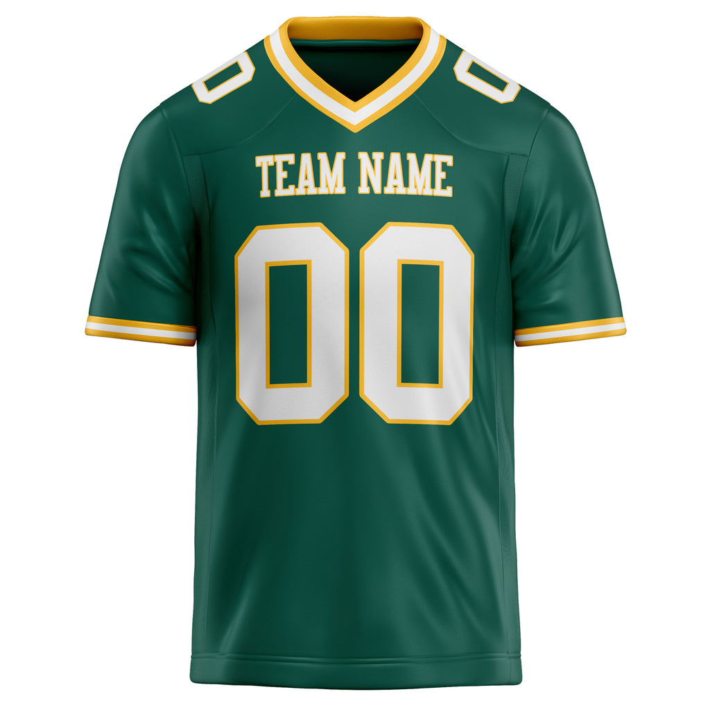 Personalized Kelly & Green White Solid Colour Football Jersey