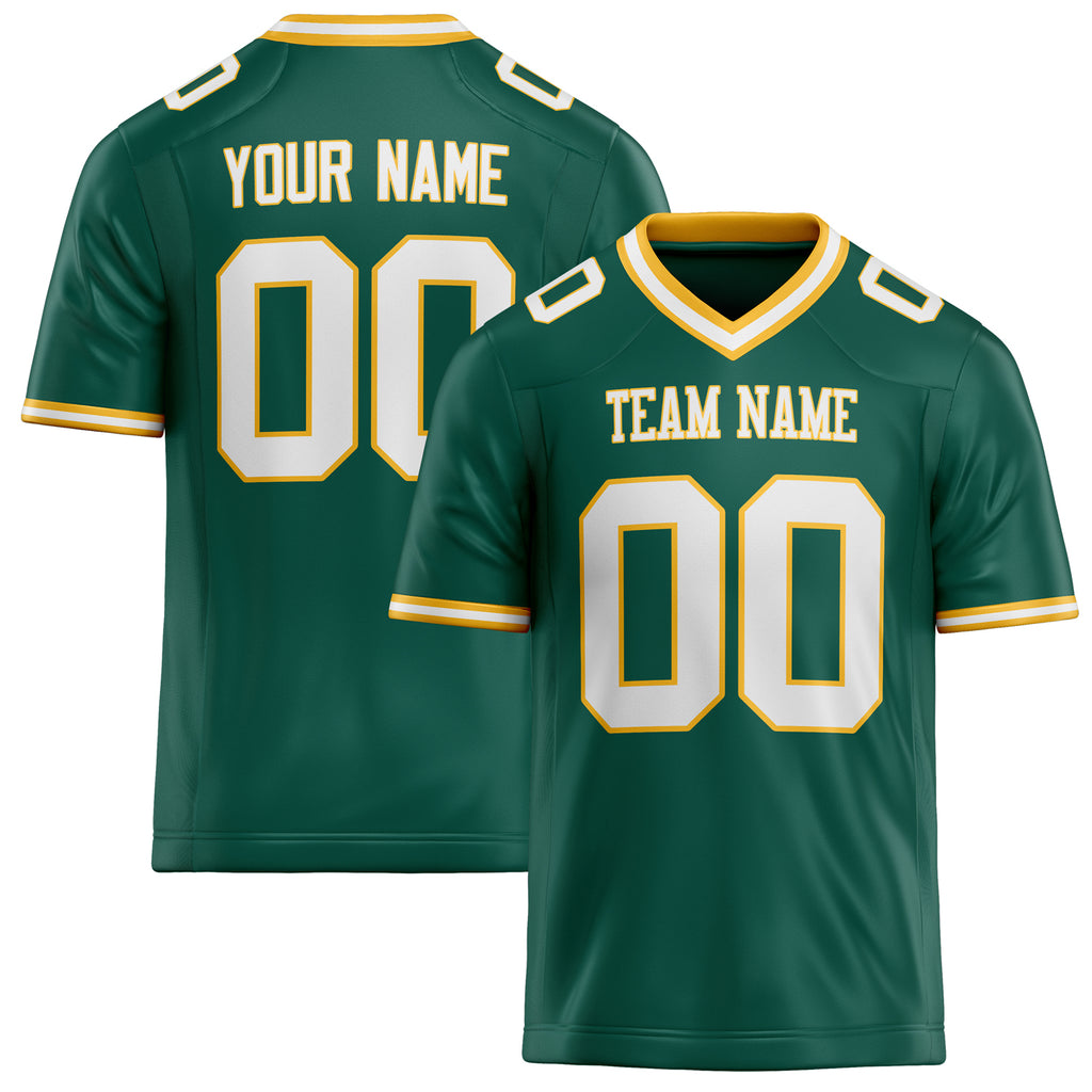 Personalized Kelly Green White Solid Colour Football Jersey FT02240730GR191