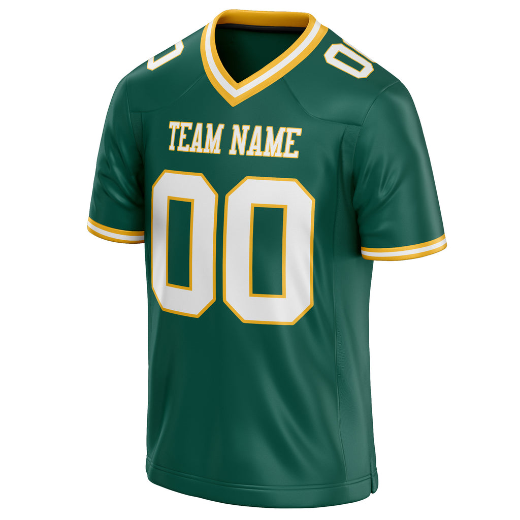 Personalized Kelly & Green White Solid Colour Football Jersey