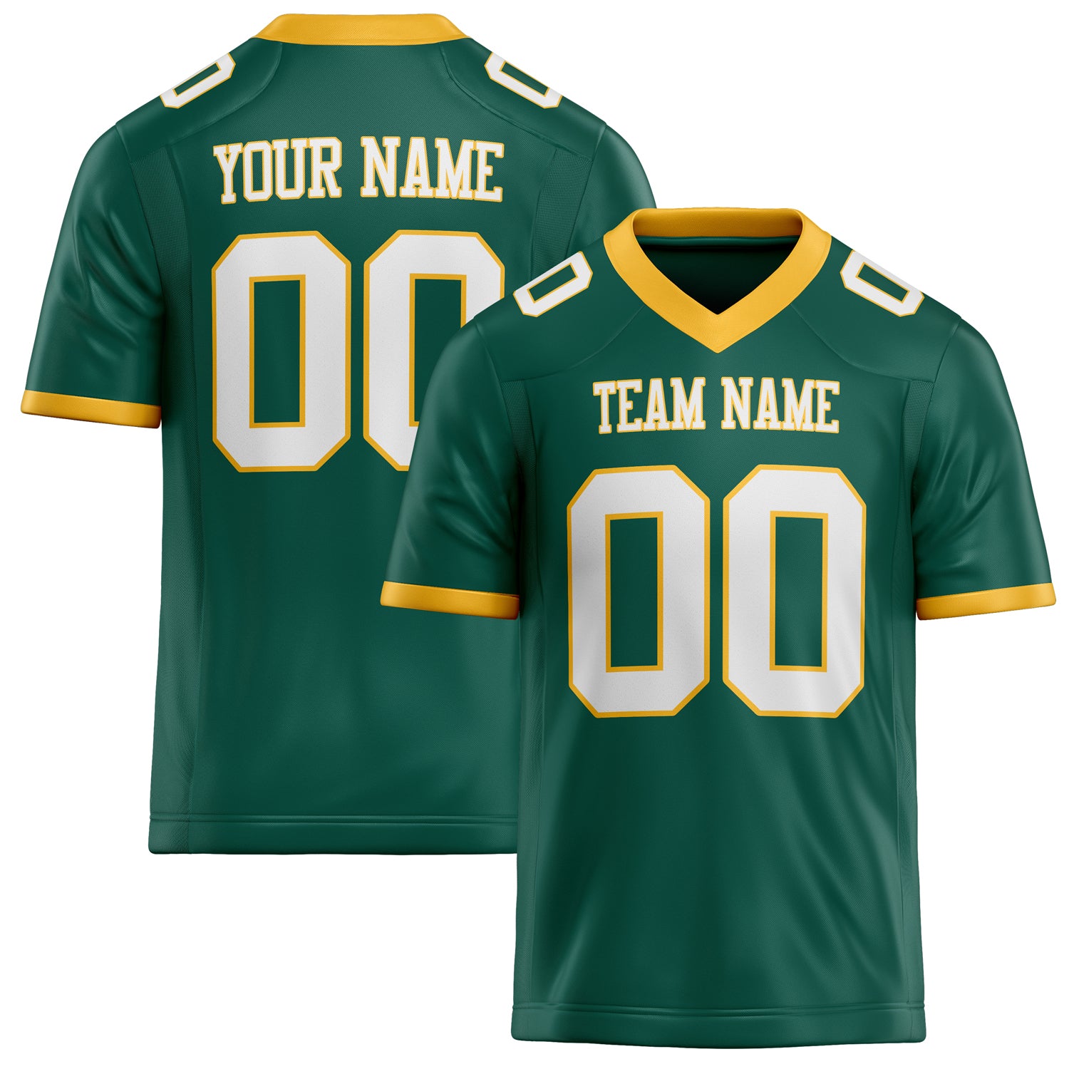 Personalized Kelly Green White Solid Colour Football Jersey FT02240730GR192