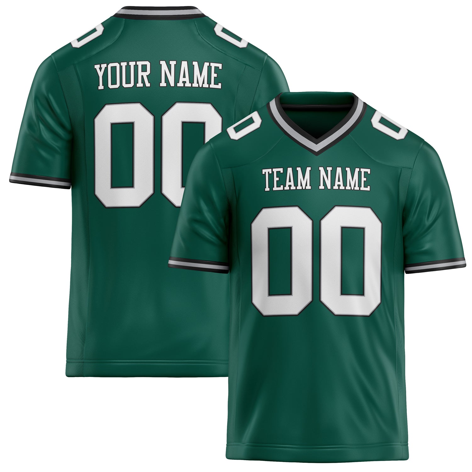 Personalized Kelly Green White Solid Colour Football Jersey FT02240730GR193