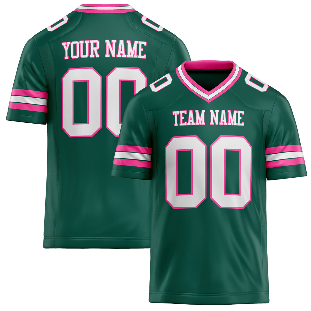 Personalized Kelly Green White Solid Colour Football Jersey FT02240730GR194