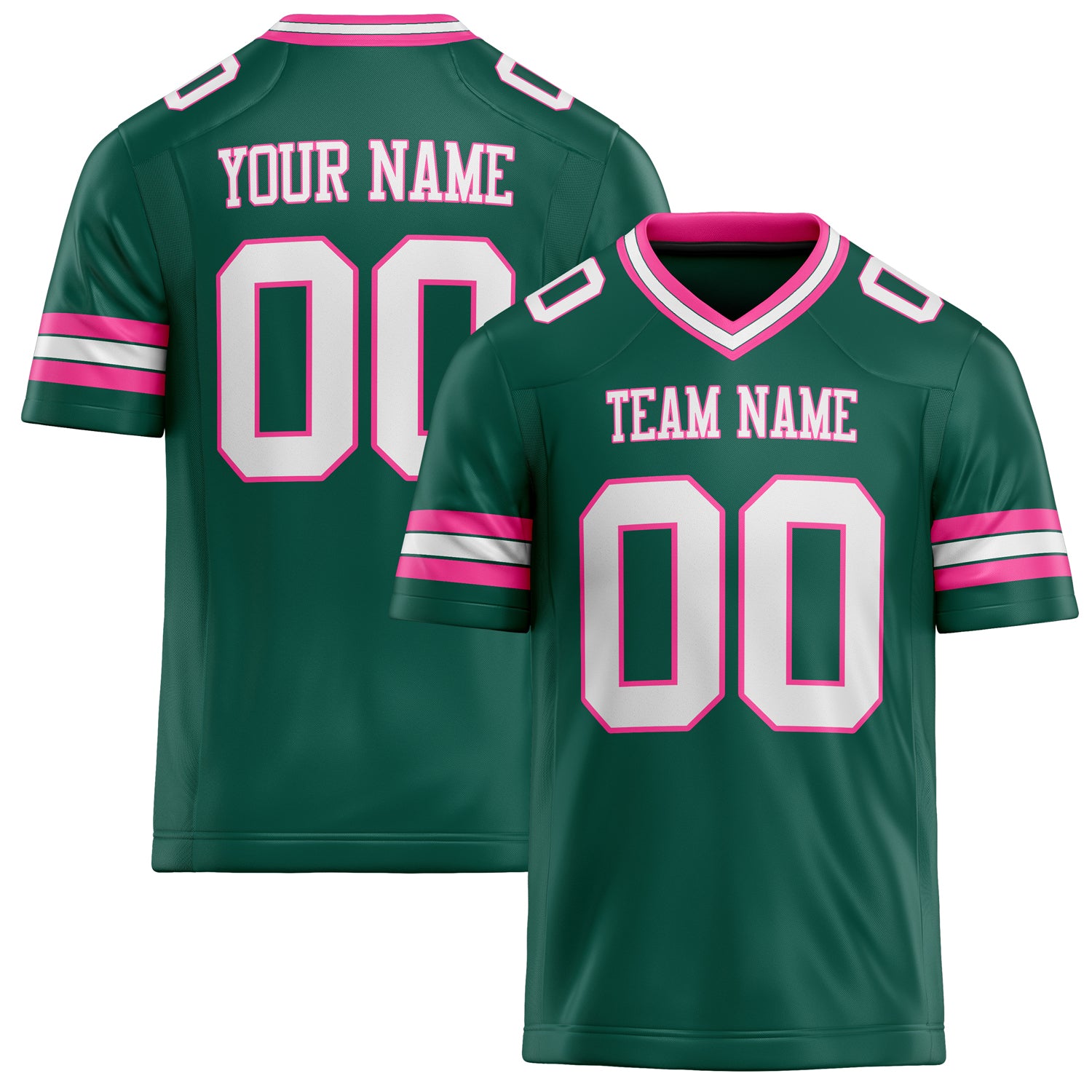 Personalized Kelly Green White Solid Colour Football Jersey FT02240730GR194