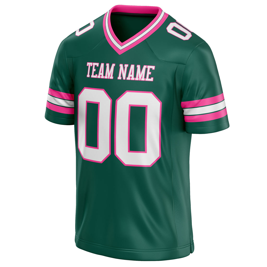 Personalized Kelly & Green White Solid Colour Football Jersey