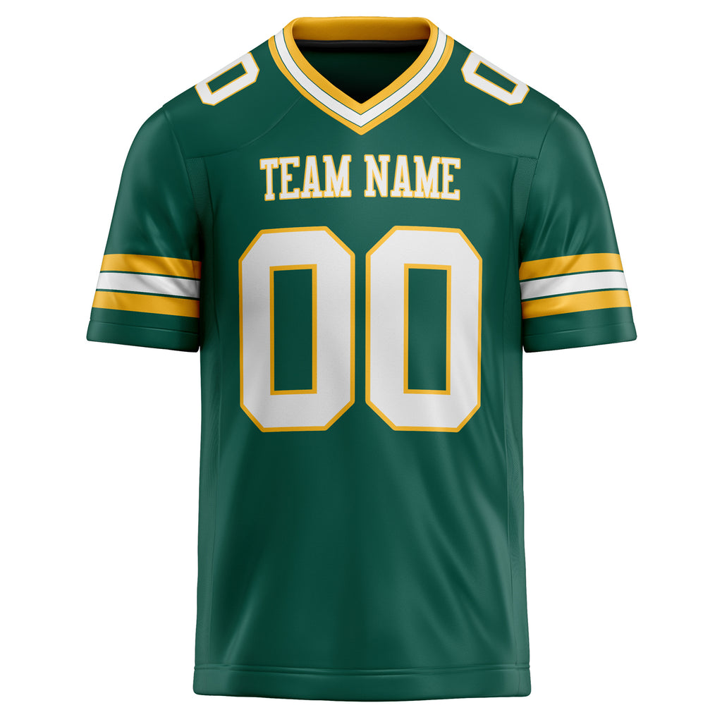 Personalized Kelly & Green White Solid Colour Football Jersey