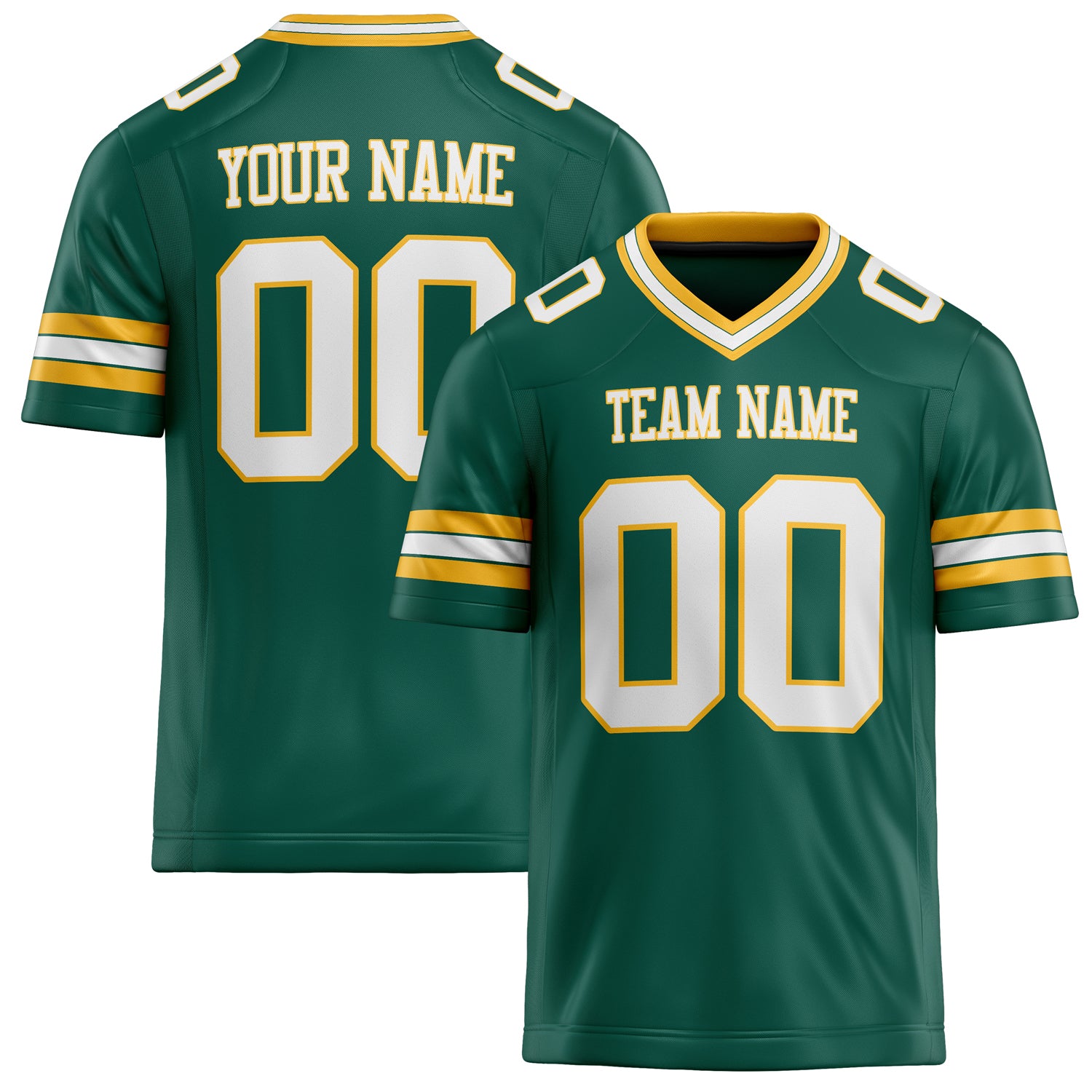 Personalized Kelly Green White Solid Colour Football Jersey FT02240730GR195