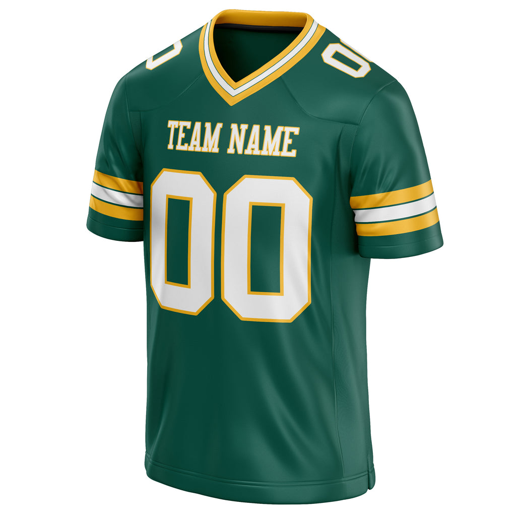 Personalized Kelly & Green White Solid Colour Football Jersey