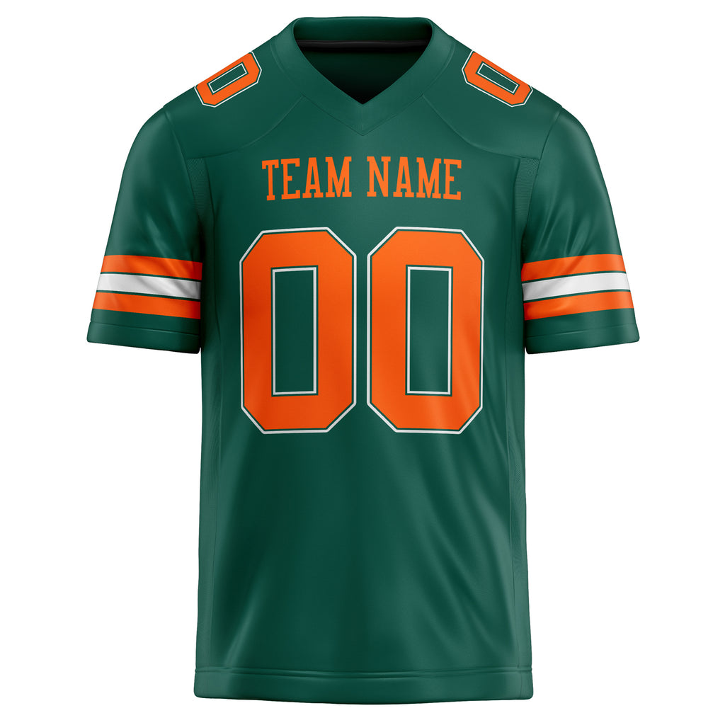 Personalized Kelly & Green orange Solid Colour Football Jersey