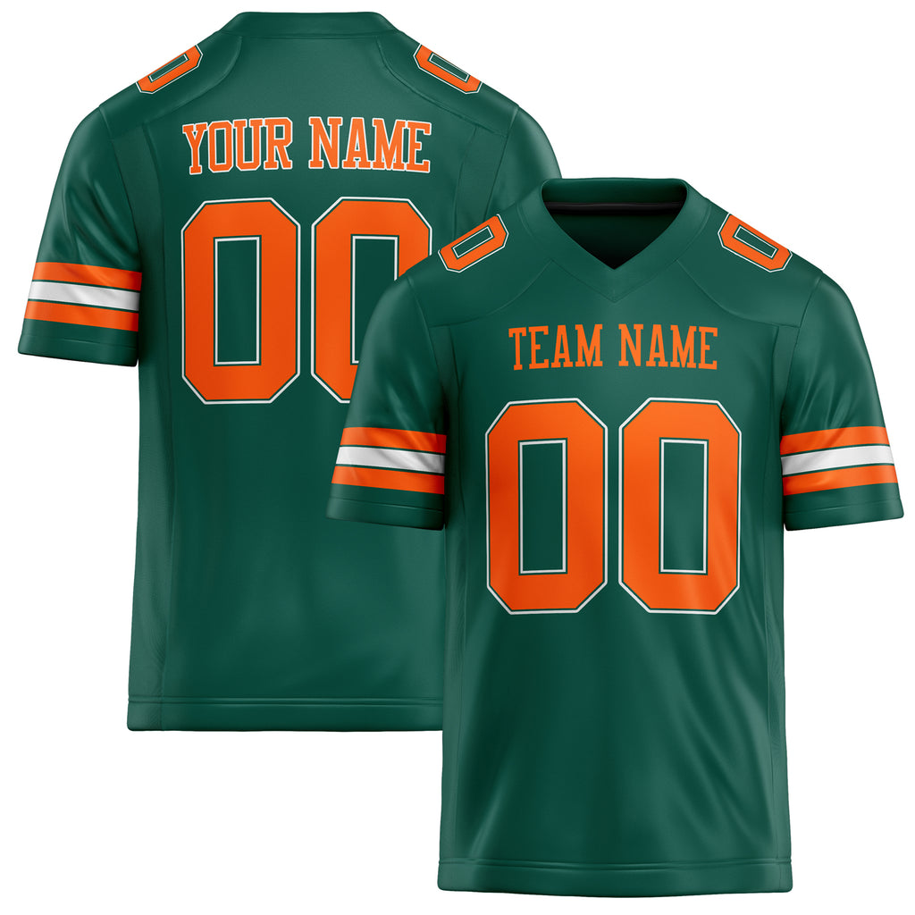 Personalized Kelly Green orange Solid Colour Football Jersey FT02240730GR196