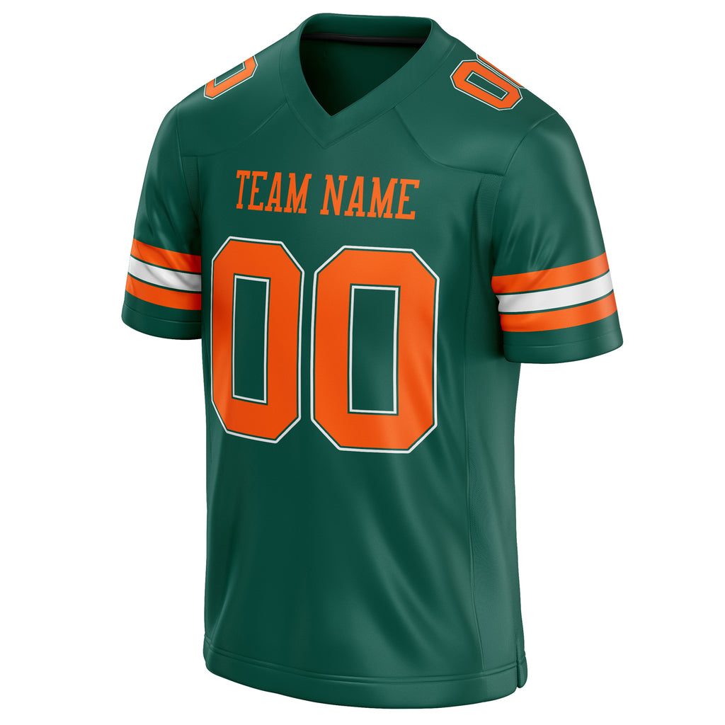Personalized Kelly & Green orange Solid Colour Football Jersey