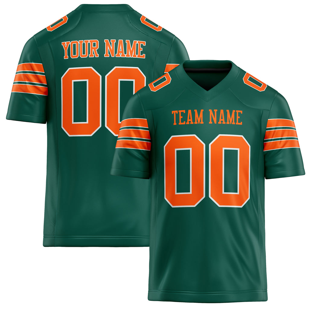 Personalized Kelly Green orange Solid Colour Football Jersey FT02240730GR197