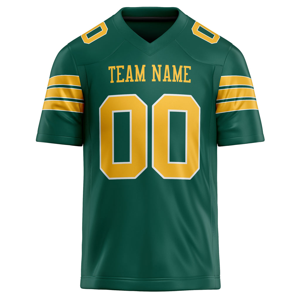 Personalized Kelly & Green gold Solid Colour Football Jersey