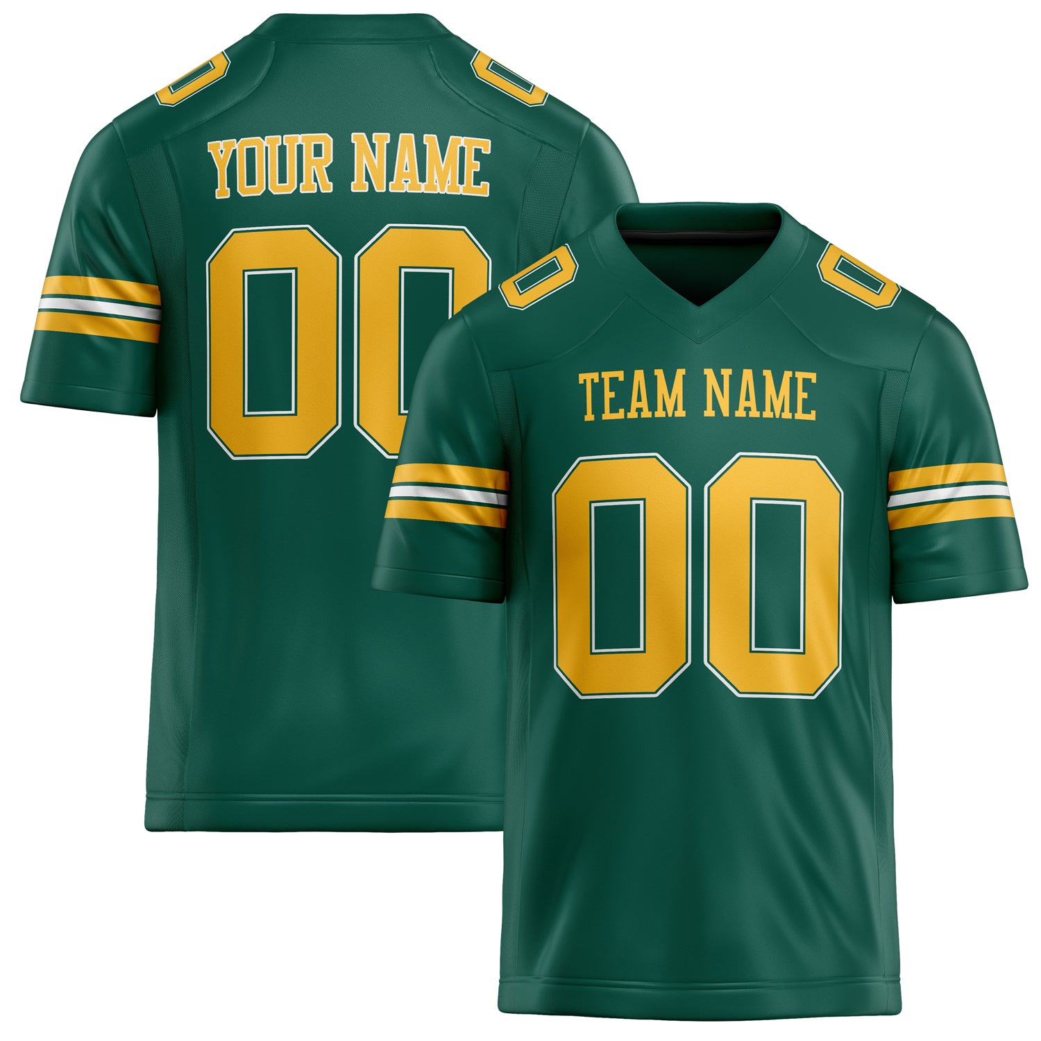 Personalized Kelly Green gold Solid Colour Football Jersey FT02240730GR199