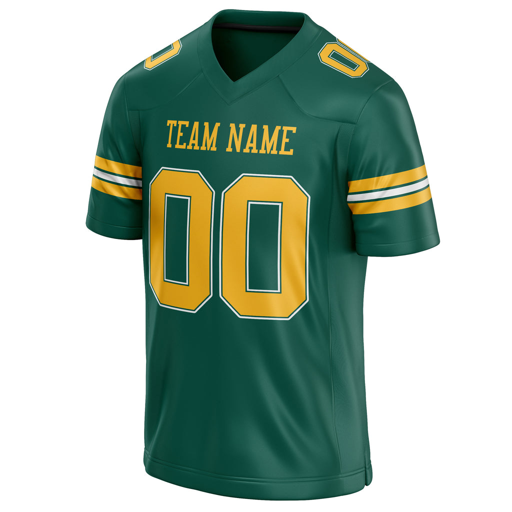 Personalized Kelly & Green gold Solid Colour Football Jersey