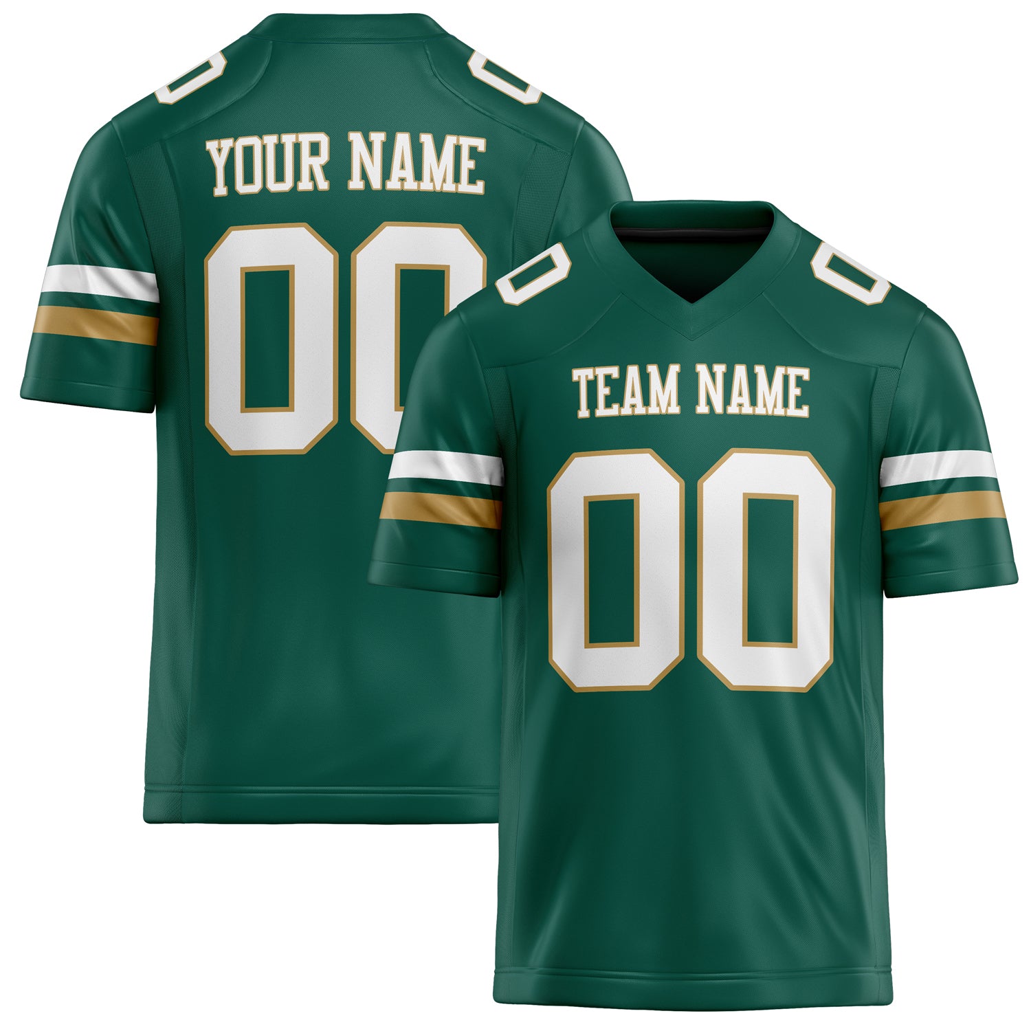 Personalized Kelly Green White Solid Colour Football Jersey FT02240730GR200