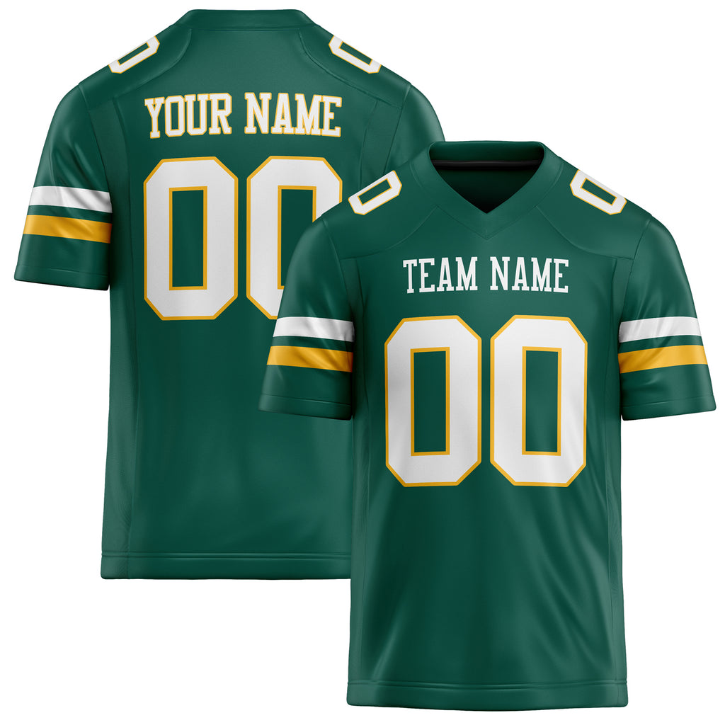 Personalized Kelly Green White Solid Colour Football Jersey FT02240730GR202