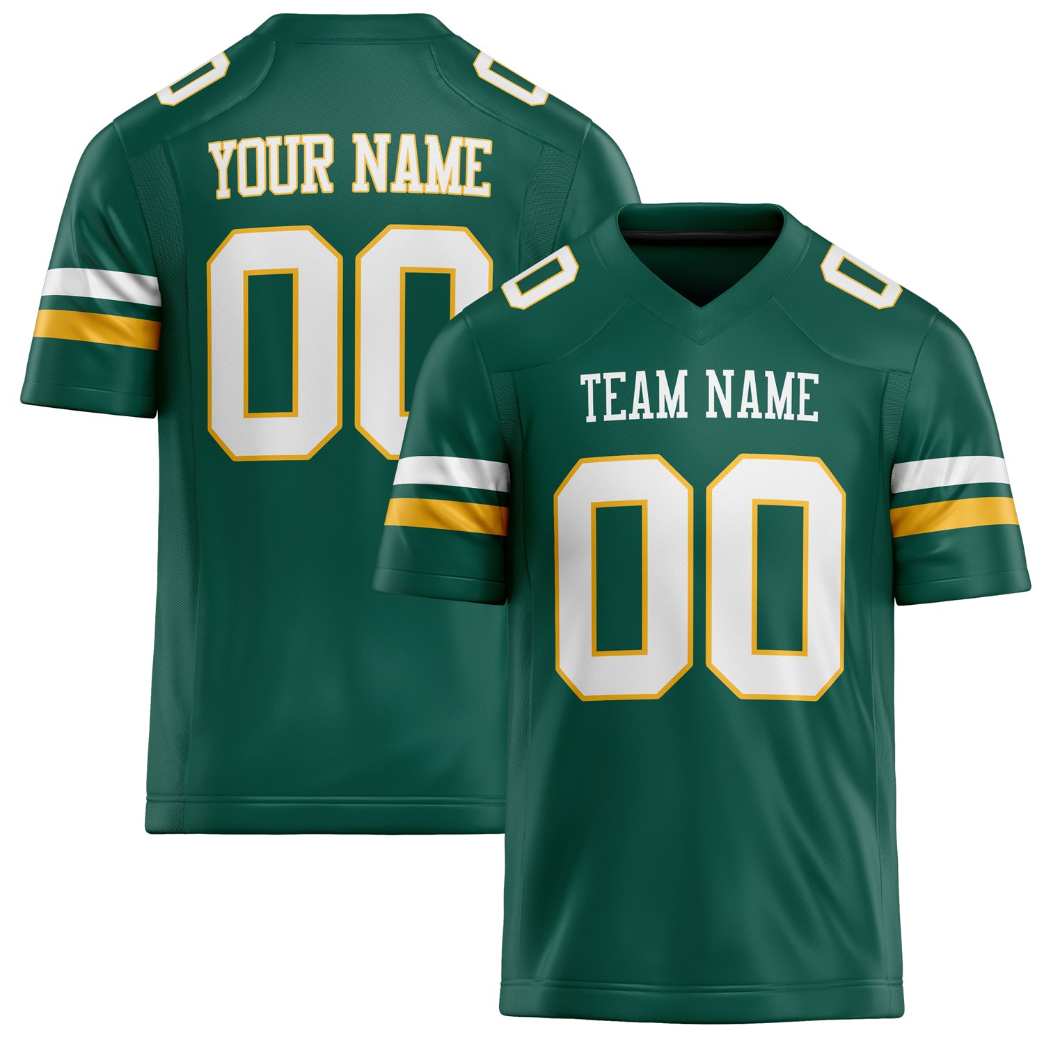Personalized Kelly Green White Solid Colour Football Jersey FT02240730GR202