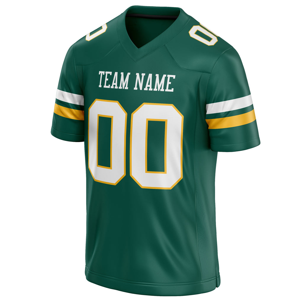 Personalized Kelly & Green White Solid Colour Football Jersey