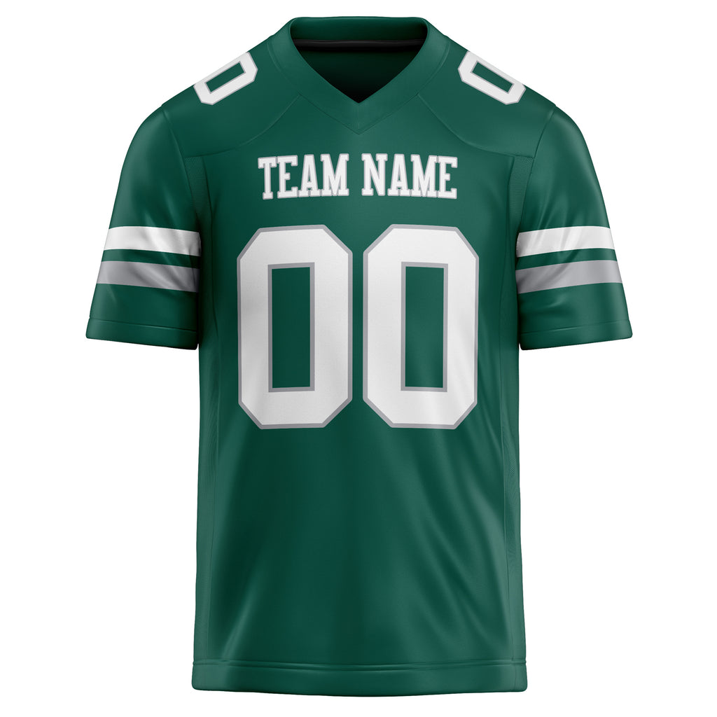Personalized Kelly & Green White Solid Colour Football Jersey