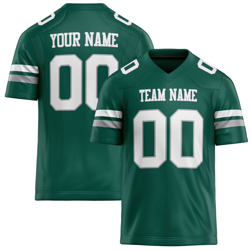 Personalized Kelly Green White Solid Colour Football Jersey FT02240730GR204