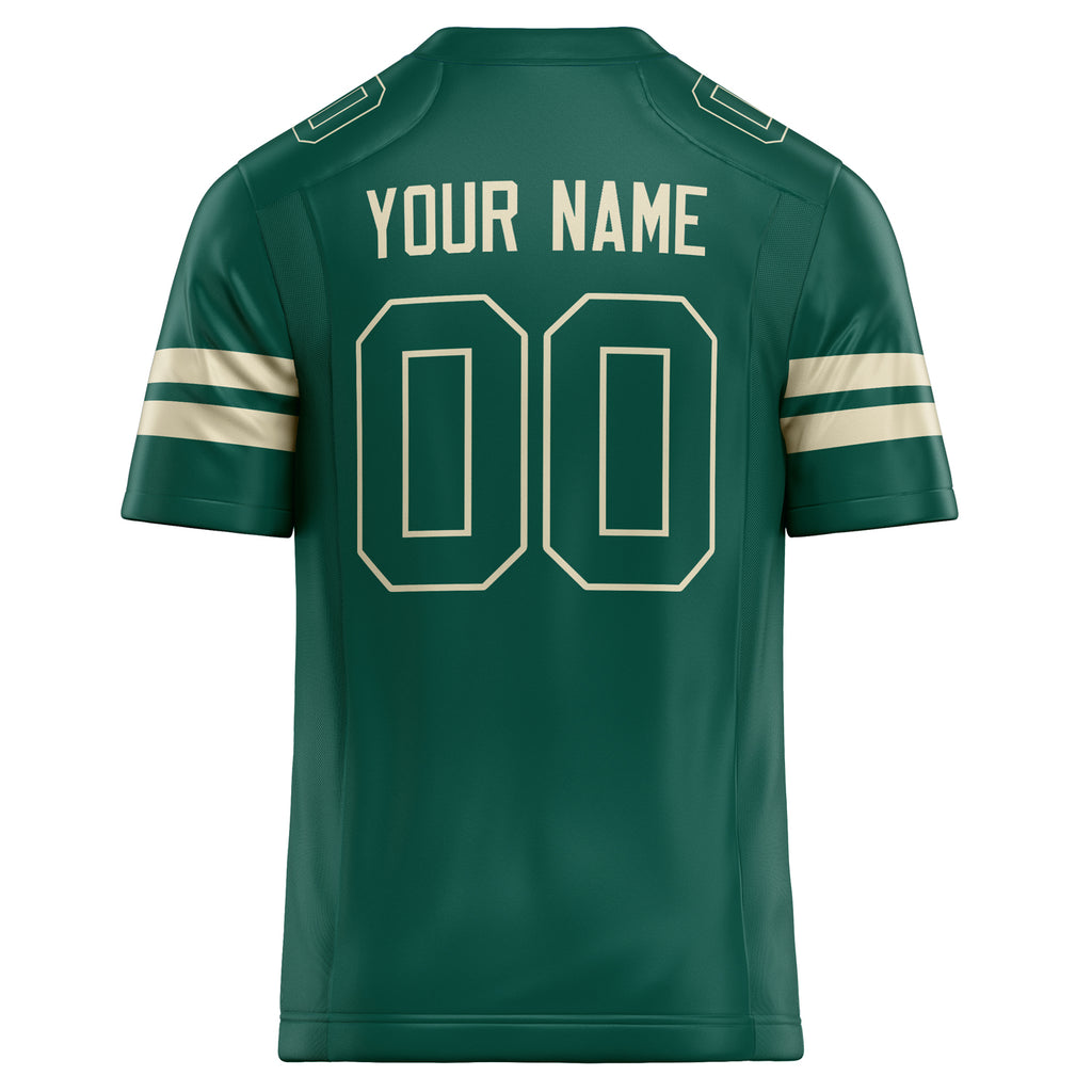 Personalized Kelly & Green cream Solid Colour Football Jersey