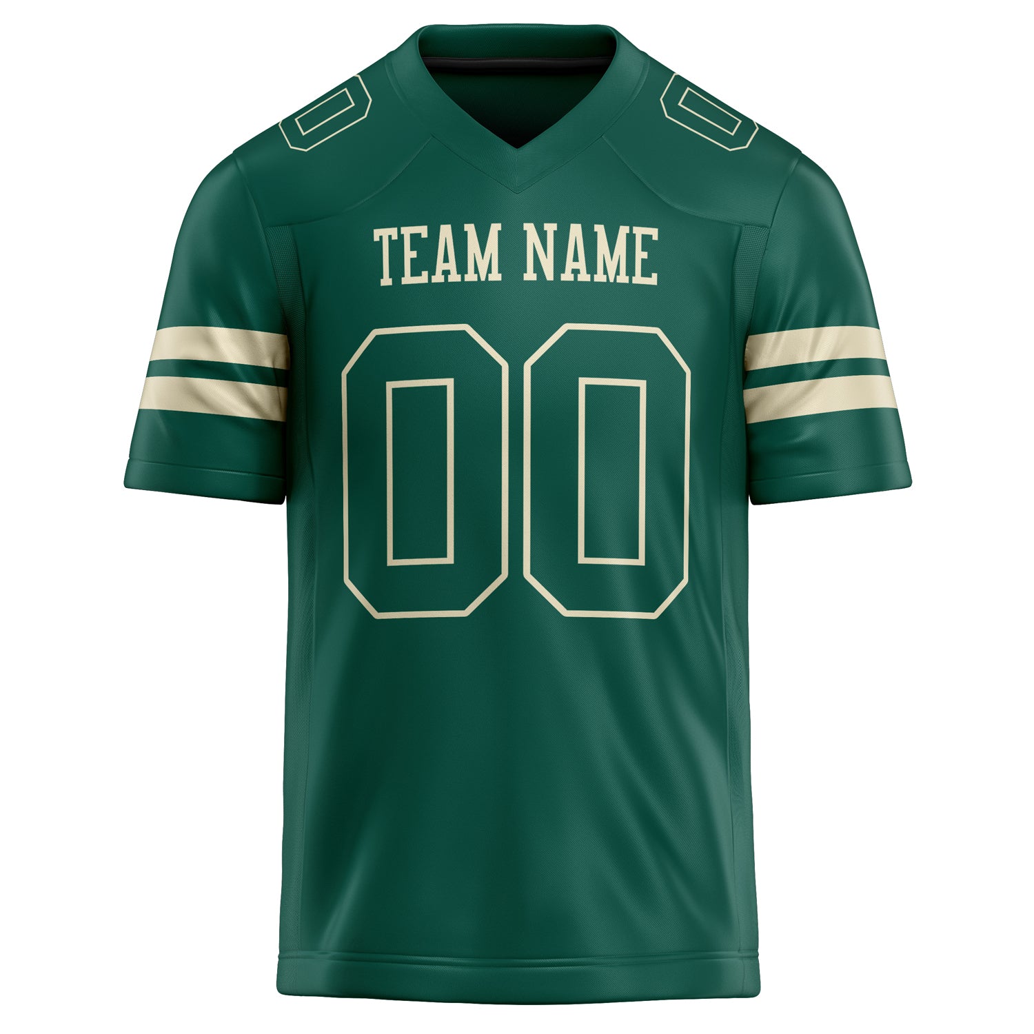 Personalized Kelly & Green cream Solid Colour Football Jersey