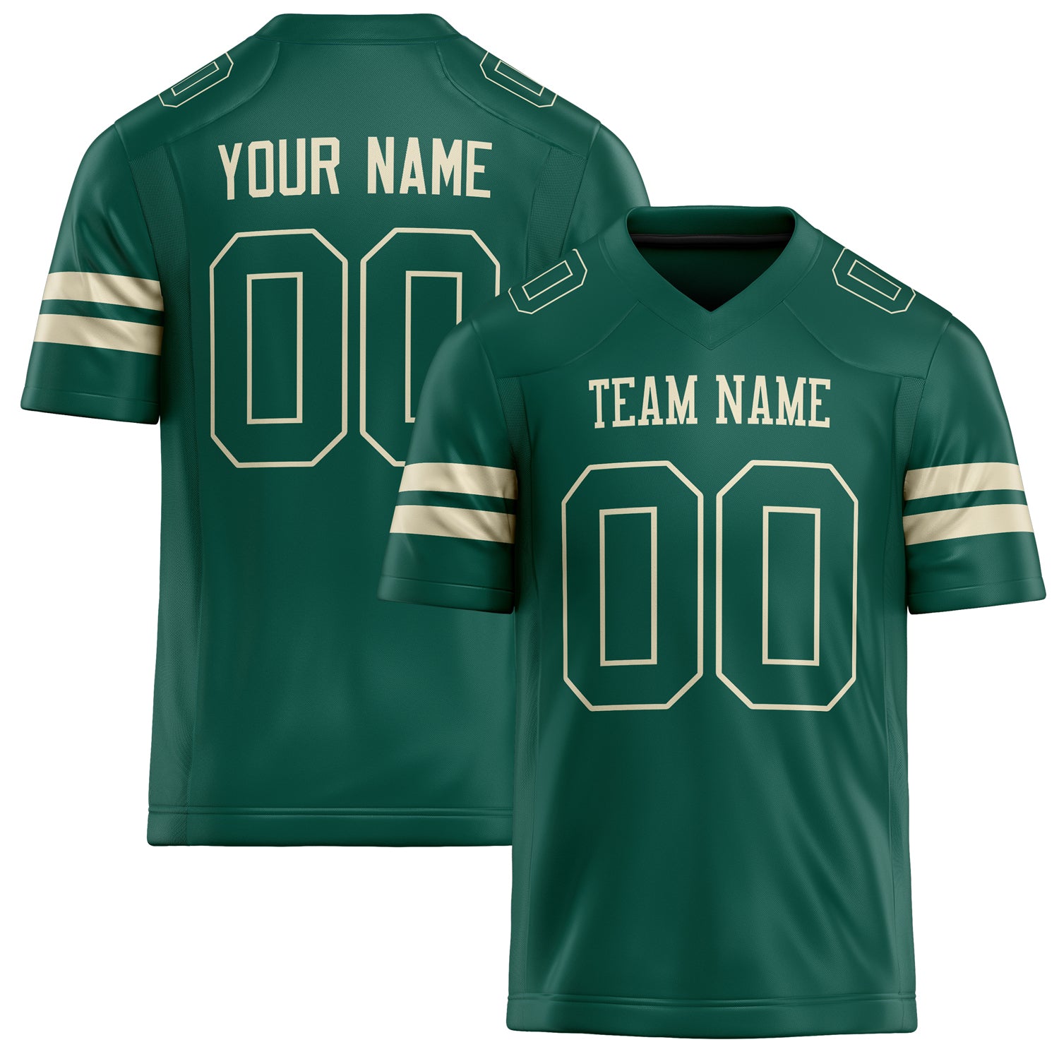 Personalized Kelly Green cream Solid Colour Football Jersey FT02240730GR205