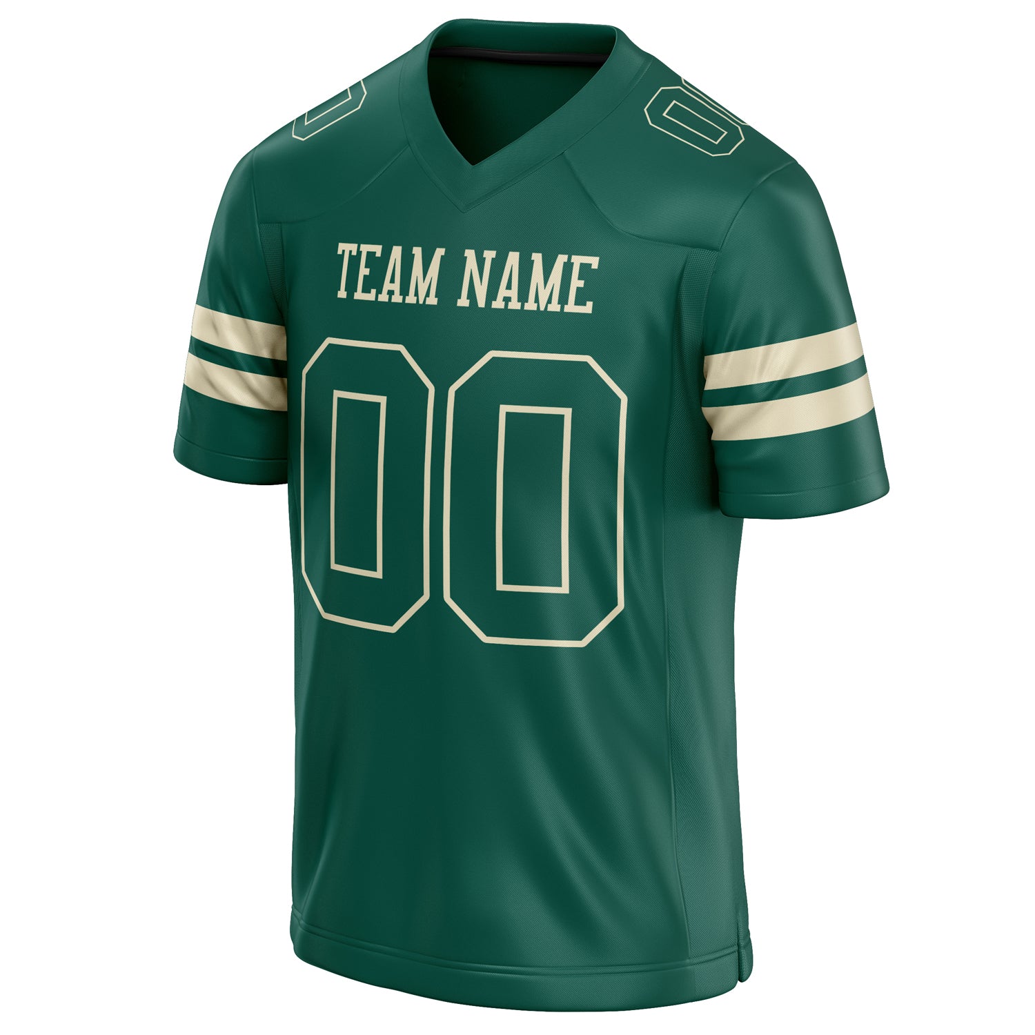 Personalized Kelly & Green cream Solid Colour Football Jersey