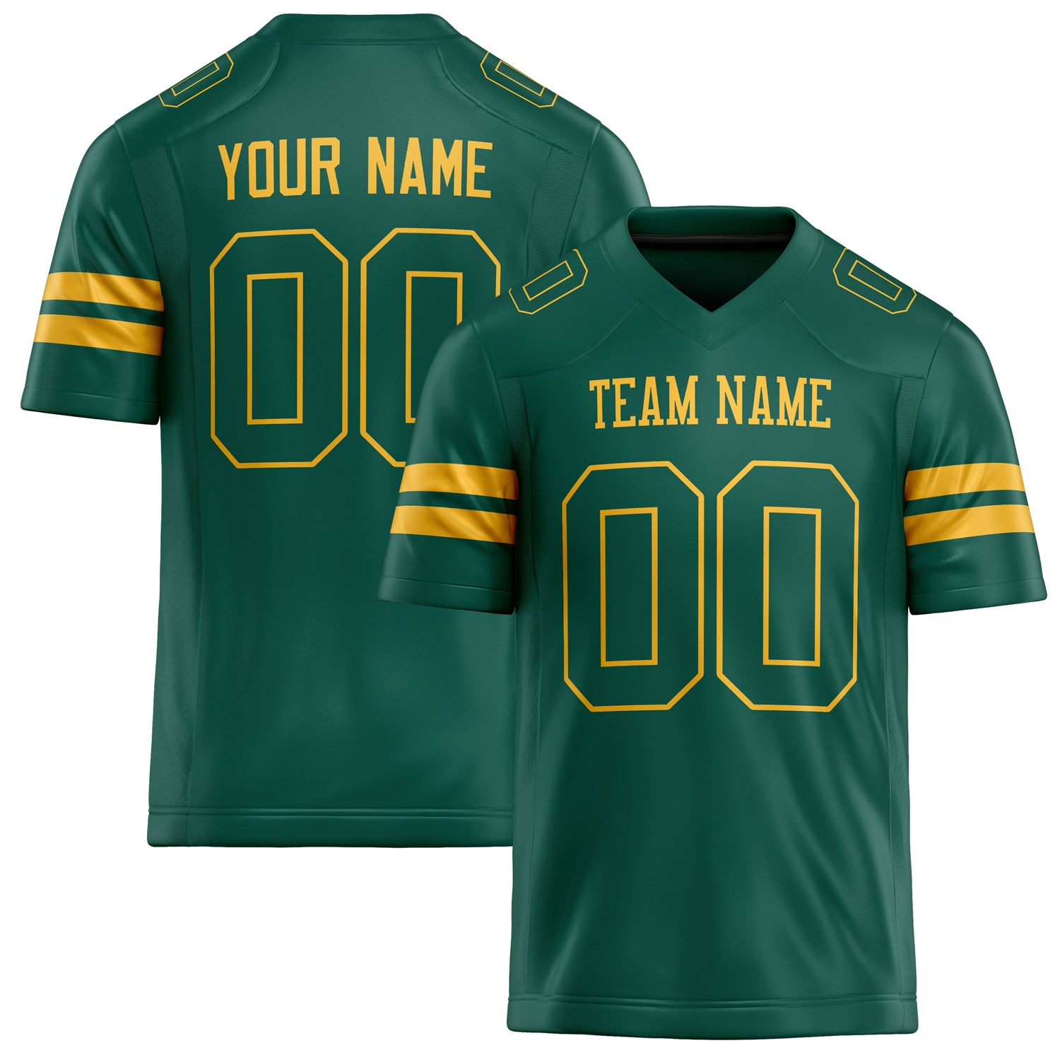 Personalized Kelly Green gold Solid Colour Football Jersey FT02240730GR206