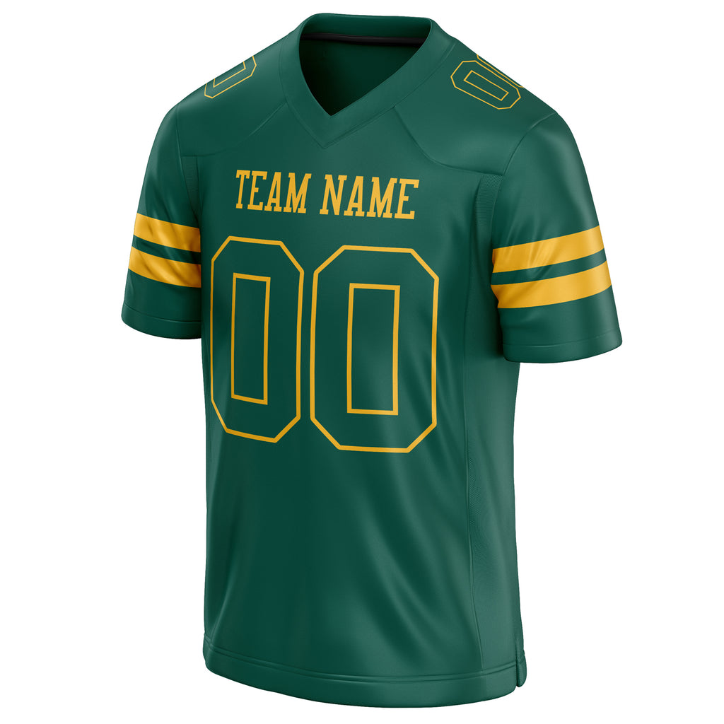 Personalized Kelly & Green gold Solid Colour Football Jersey