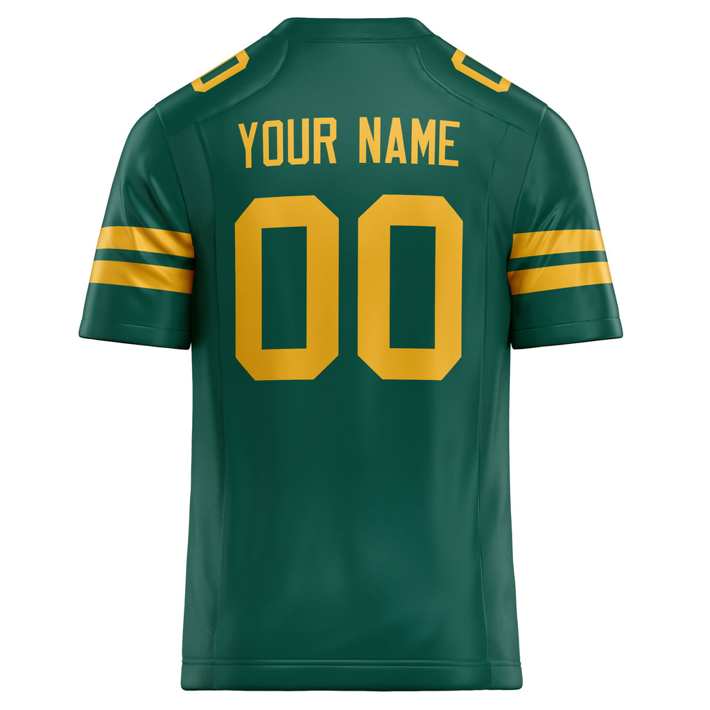 Personalized Kelly & Green gold Solid Colour Football Jersey