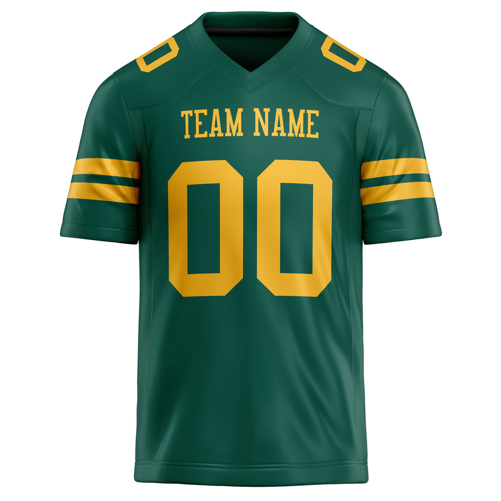 Personalized Kelly & Green gold Solid Colour Football Jersey