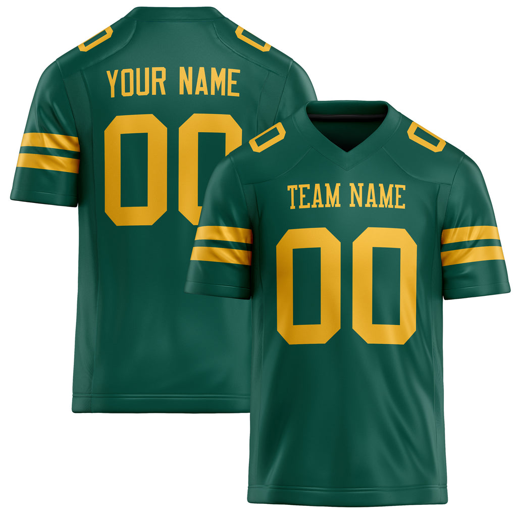 Personalized Kelly Green gold Solid Colour Football Jersey FT02240730GR207